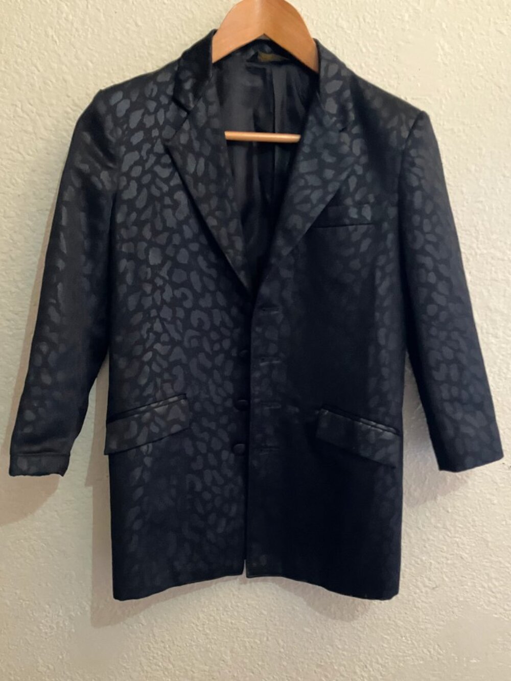 Z. Cavaricci black tonal jacquard blazer SMALL